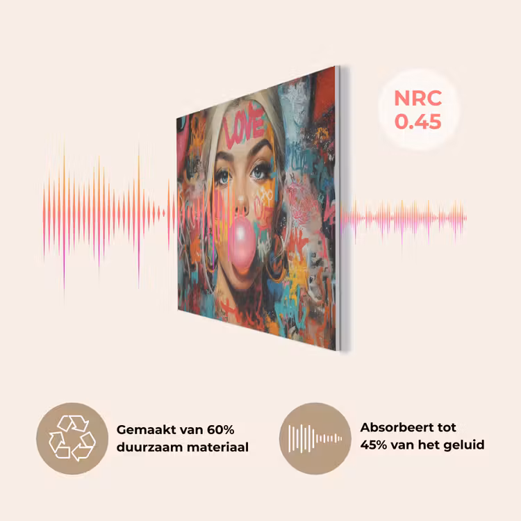 Vrouw - Kauwgom - Graffiti - Love PET vilt klein -USP_NL