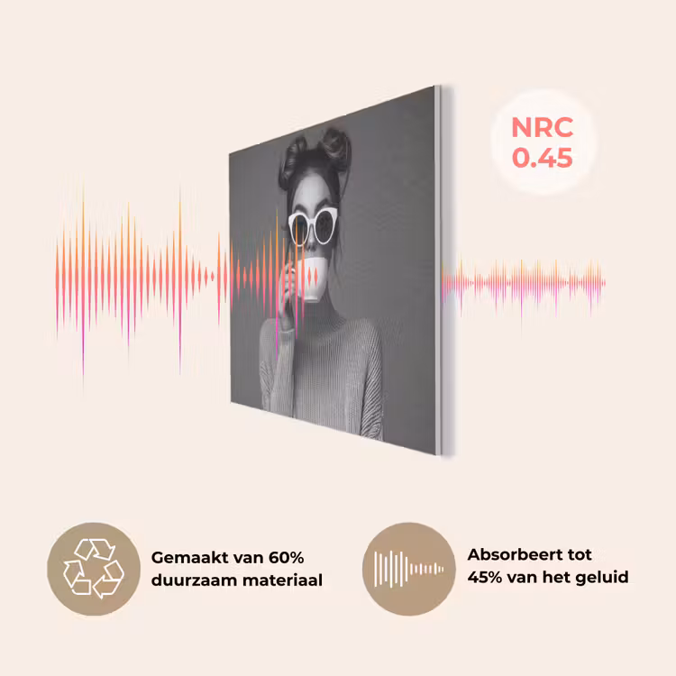 Vrouw - Koffie - Zwart - Wit PET vilt klein -USP_NL