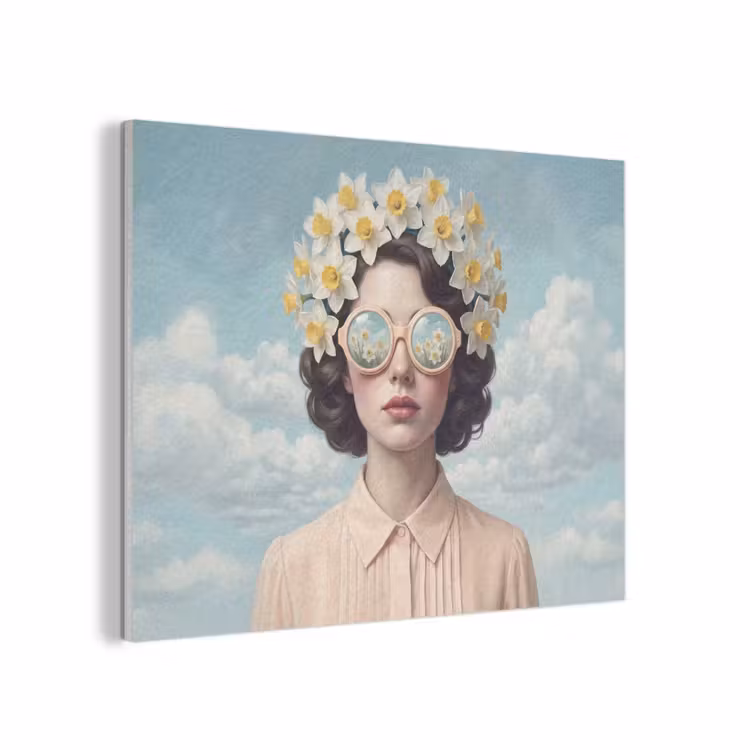 Vrouw - Narcissen - Geel PET vilt klein -3d