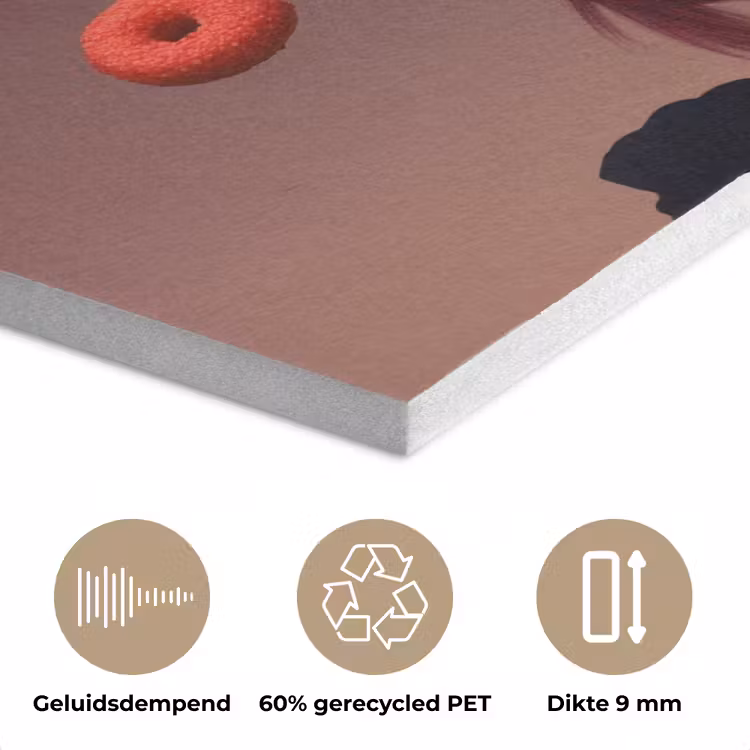 Vrouw - Donuts - Kleurrijk PET vilt klein -closeup_NL