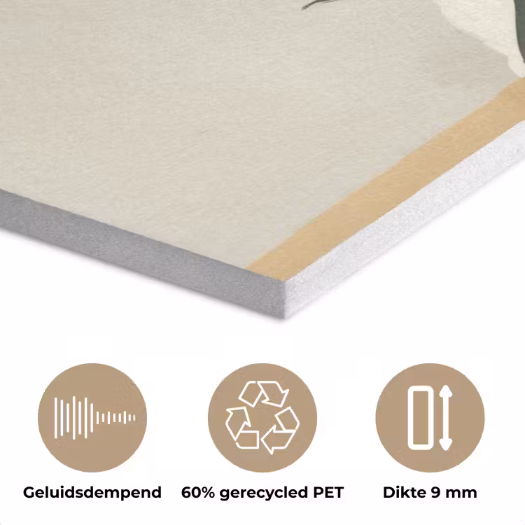 Vrouw - Bloem - Geel - Minimalistisch PET vilt klein -closeup_NL