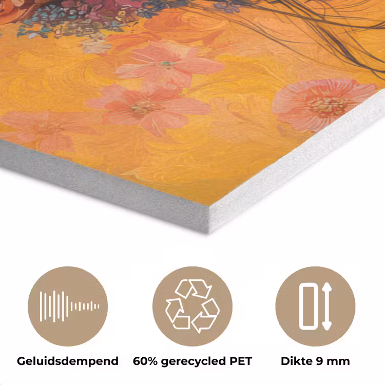 Vrouw - Bloemen - Aesthetic - Oranje PET vilt klein -closeup_NL