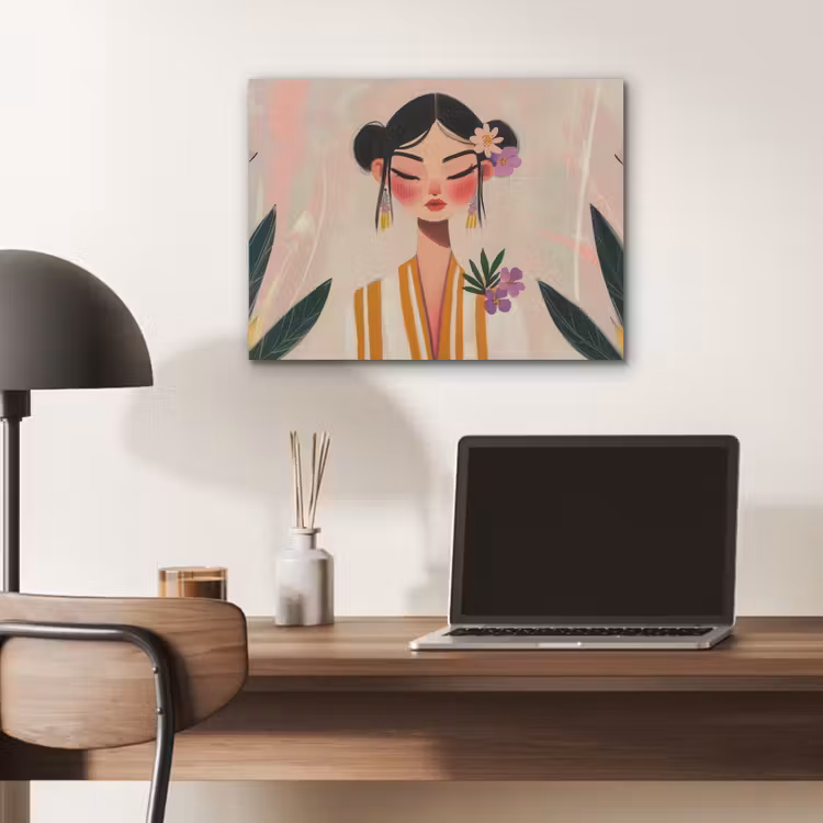 Vrouw - Bloemen - Pastel PET vilt klein -sfeer5