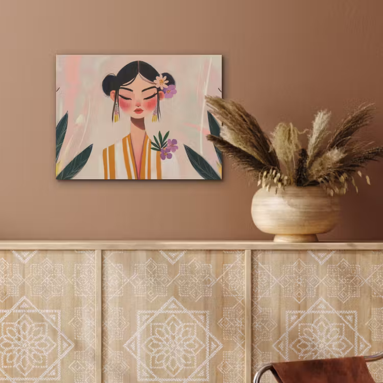 Vrouw - Bloemen - Pastel PET vilt klein -sfeer4
