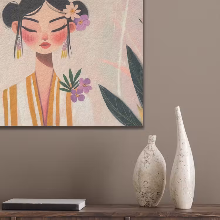 Vrouw - Bloemen - Pastel PET vilt klein -sfeer6_closeup