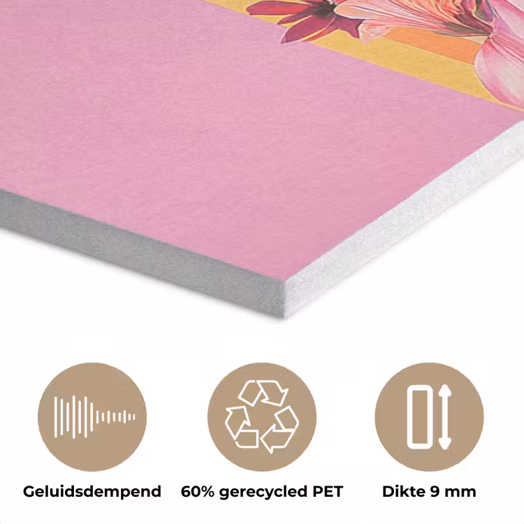 Vrouw - Bloemen - Paars - Abstract PET vilt klein -closeup_NL