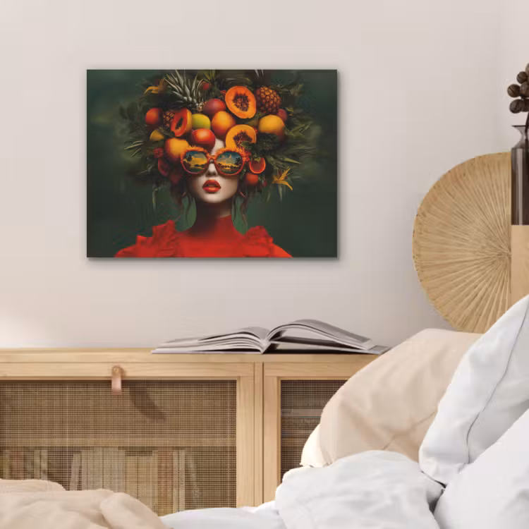 Vrouw - Vruchten - Papaja - Ananas PET vilt klein -sfeer3
