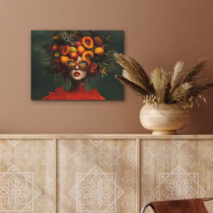 Vrouw - Vruchten - Papaja - Ananas PET vilt klein -sfeer4