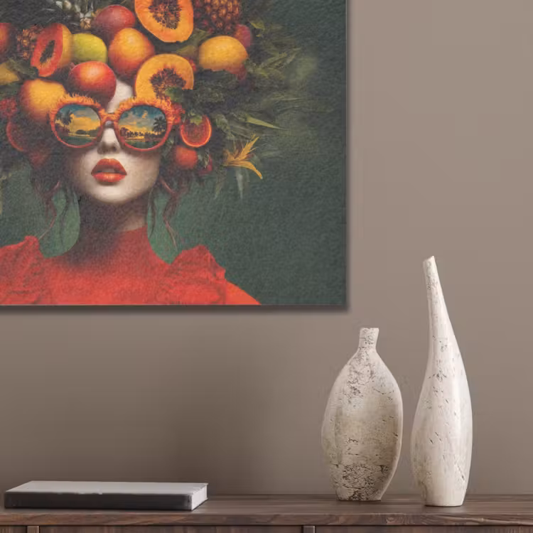 Vrouw - Vruchten - Papaja - Ananas PET vilt klein -sfeer6_closeup