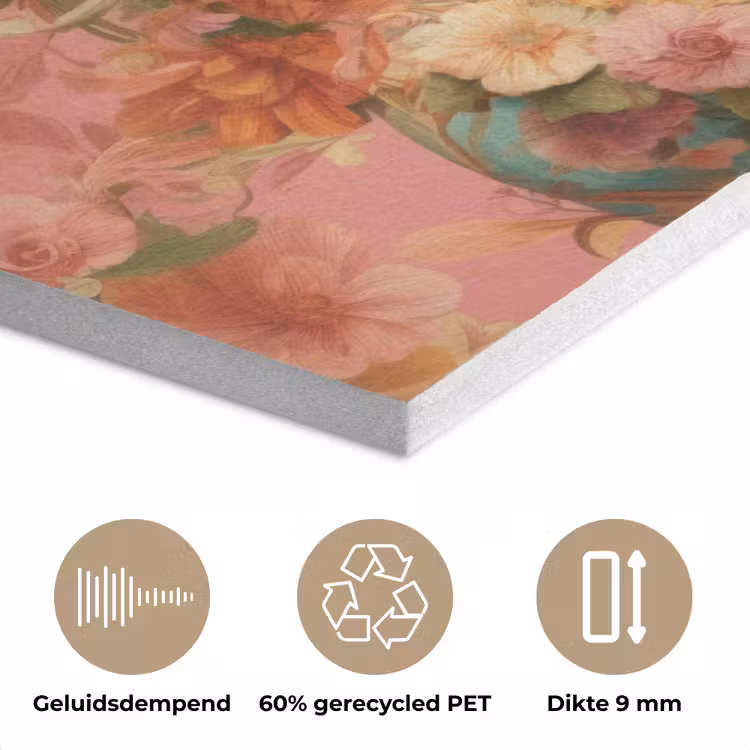 Vrouw - Bril - Roze - Bloemen PET vilt klein -closeup_NL