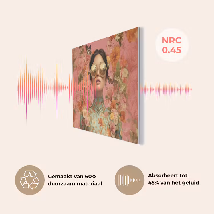 Vrouw - Bril - Roze - Bloemen PET vilt klein -USP_NL