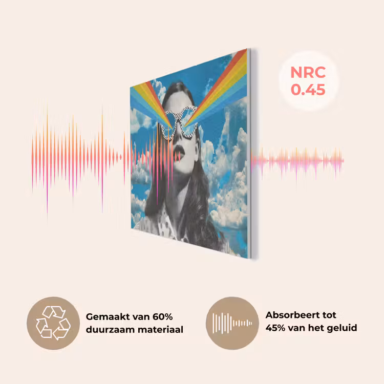 Vrouw - Bril - Regenboog - Wolken PET vilt klein -USP_NL