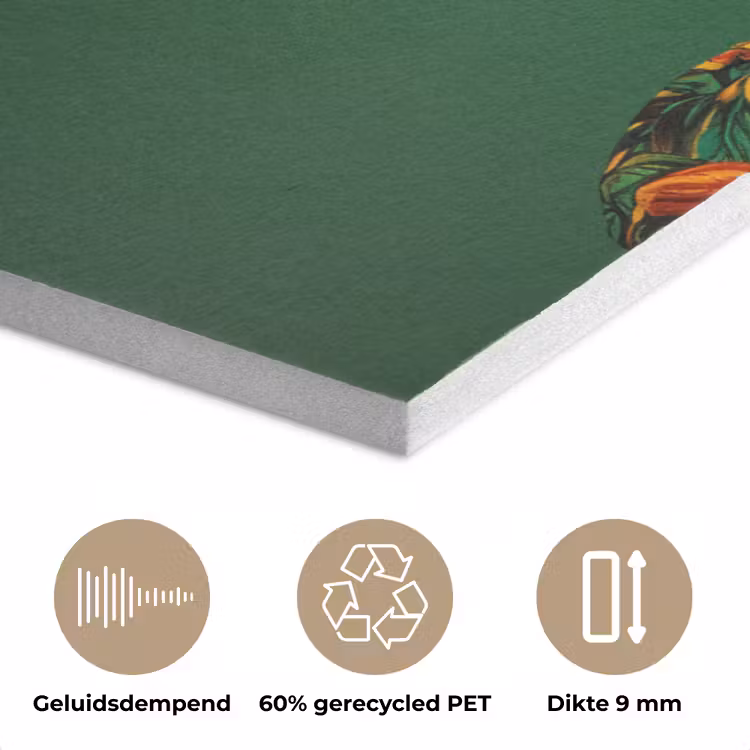 Vrouw - Groen - Modern - Bril - Abstract PET vilt klein -closeup_NL