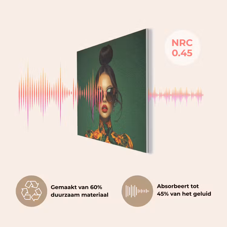 Vrouw - Groen - Modern - Bril - Abstract PET vilt klein -USP_NL