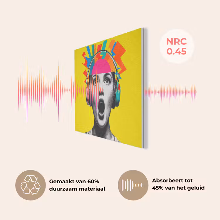 Vrouw - Koptelefoon - Geel PET vilt klein -USP_NL