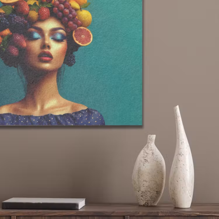 Vrouw - Hoodtooi - Tropisch - Fruit - Druiven PET vilt klein -sfeer6_closeup