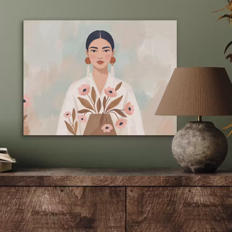 Vrouw - Kimono - Pastel PET vilt klein -sfeer2