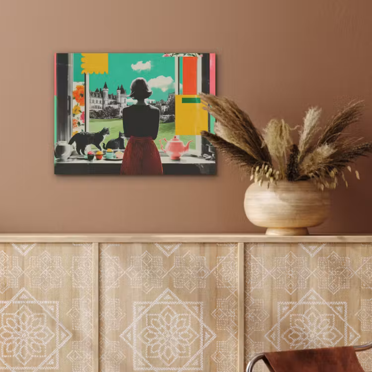 Vrouw - Keuken - Katten - Doorkijk PET vilt klein -sfeer4