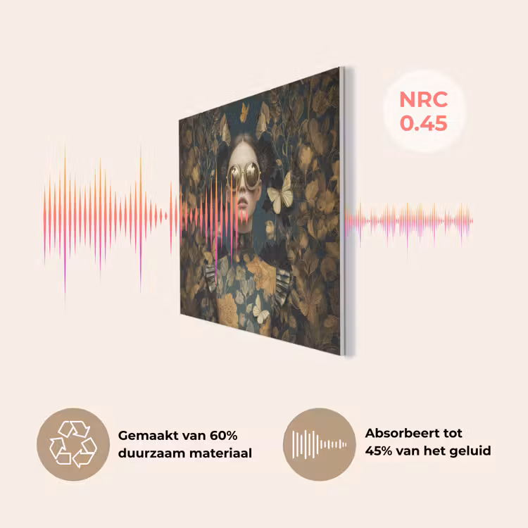 Vrouw - Bladeren - Goud - Vlinders PET vilt klein -USP_NL