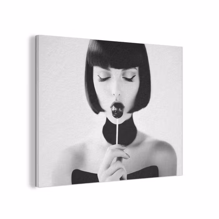 Vrouw - Lolly - Zwart - Wit PET vilt klein -3d