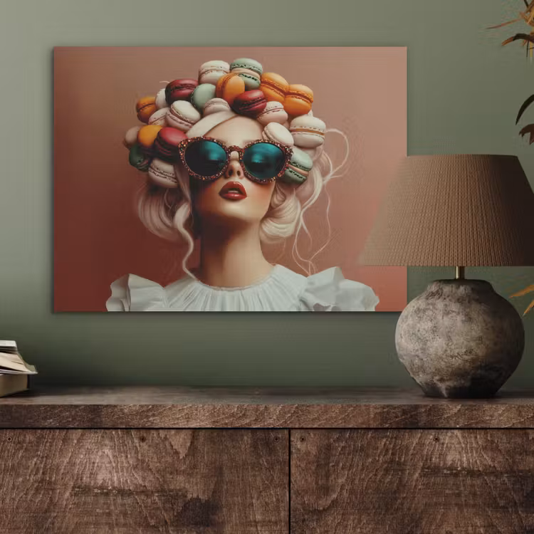 Vrouw - Macarons - Bril PET vilt klein -sfeer2