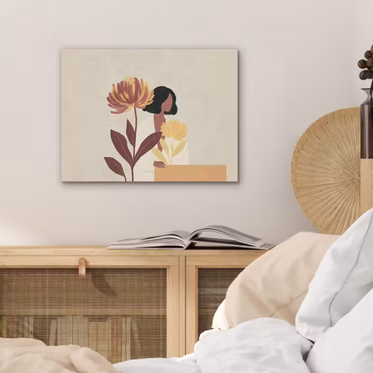 Vrouw - Minimalistisch - Bloem PET vilt klein -sfeer3