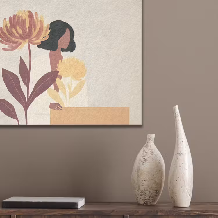 Vrouw - Minimalistisch - Bloem PET vilt klein -sfeer6_closeup