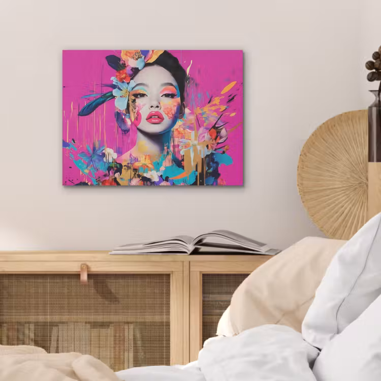 Vrouw - Portret - Abstract - Paars PET vilt klein -sfeer3