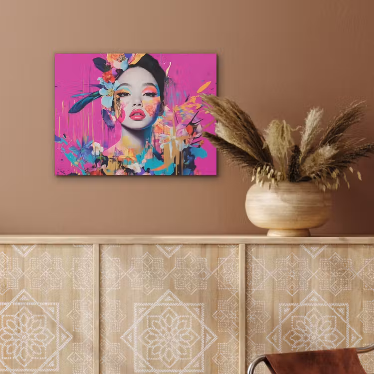 Vrouw - Portret - Abstract - Paars PET vilt klein -sfeer4