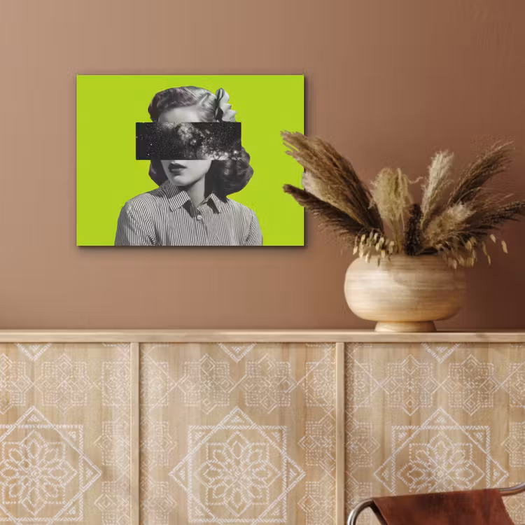 Vrouw - Sterrenhemel - Groen PET vilt klein -sfeer4