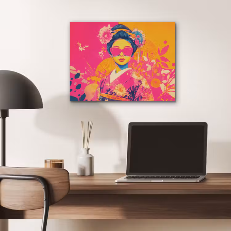 Vrouw - Zonnebril - Abstract - Oranje PET vilt klein -sfeer5