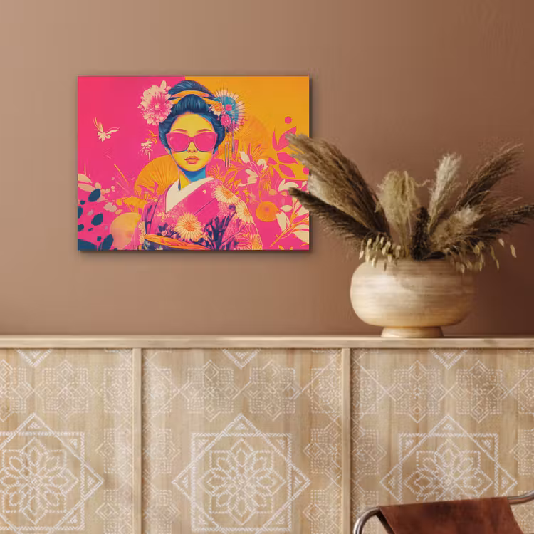 Vrouw - Zonnebril - Abstract - Oranje PET vilt klein -sfeer4