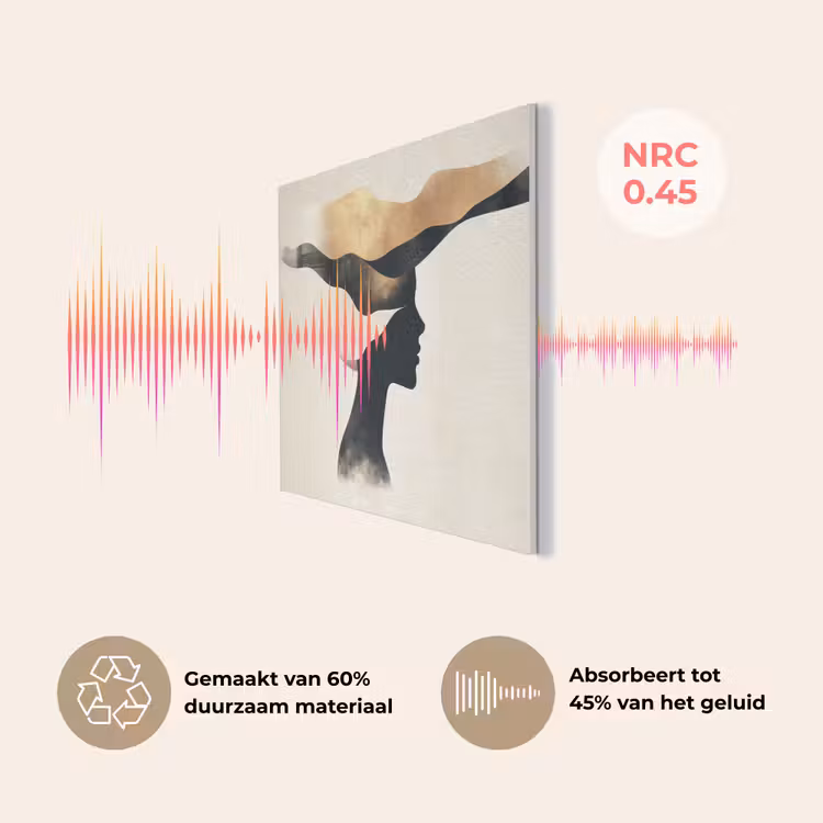 Vrouw - Golven - Zwart PET vilt klein -USP_NL