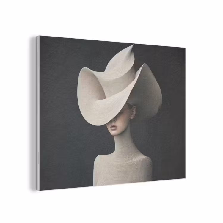 Vrouw - Golvende - Hoed PET vilt klein -3d