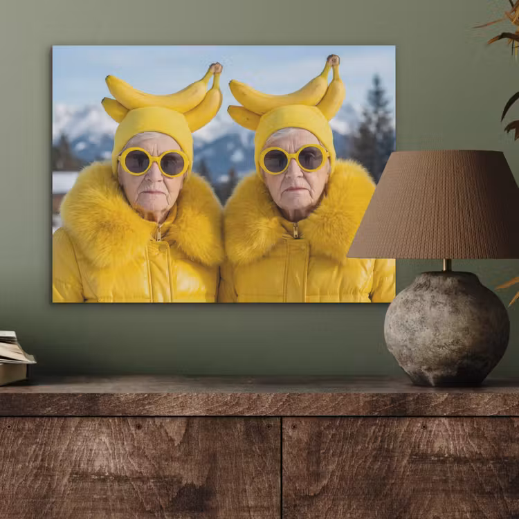 Vrouwen - Bananen - Geel PET vilt klein -sfeer2
