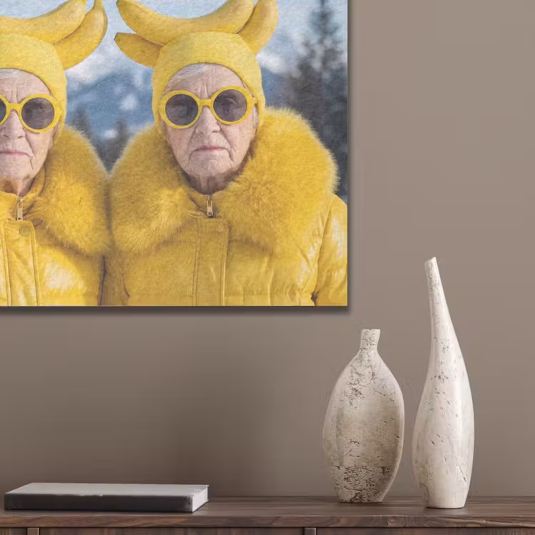 Vrouwen - Bananen - Geel PET vilt klein -sfeer6_closeup