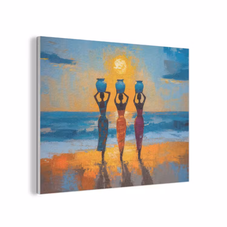 Vrouwen - Strand - Zondsondergang PET vilt klein -3d