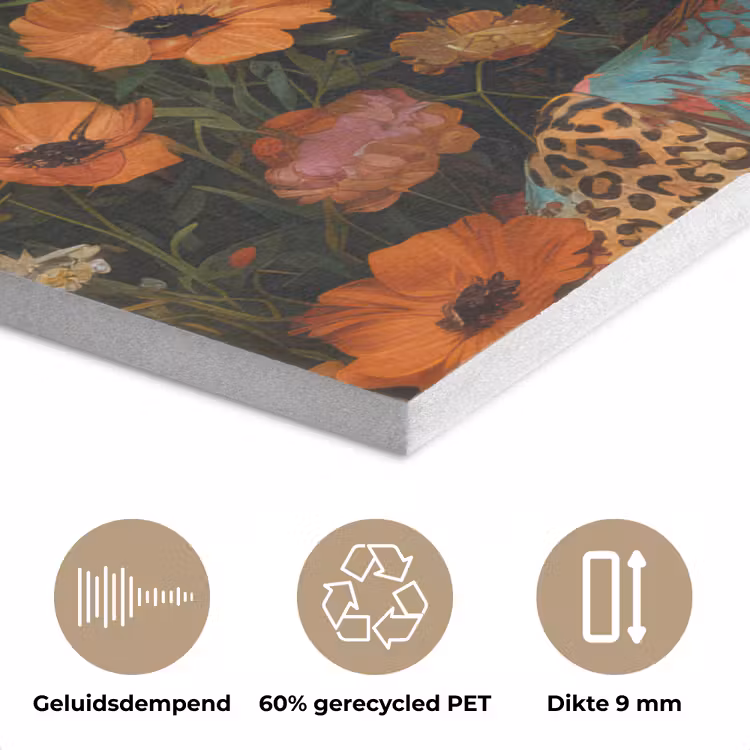 Vrouwen - Bloemen - Modern - Bril - Abstract PET vilt klein -closeup_NL
