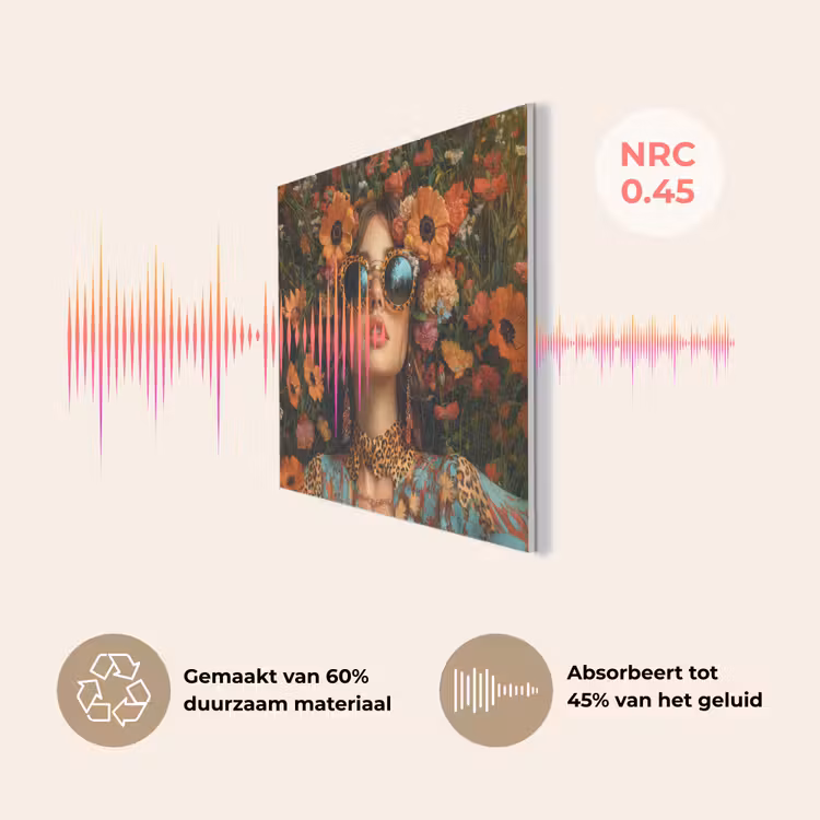 Vrouwen - Bloemen - Modern - Bril - Abstract PET vilt klein -USP_NL