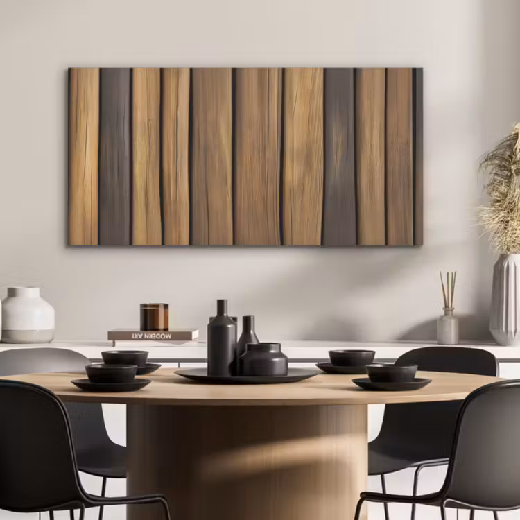 Hout - Planken - Natuurtinten PET vilt middel -sfeer1