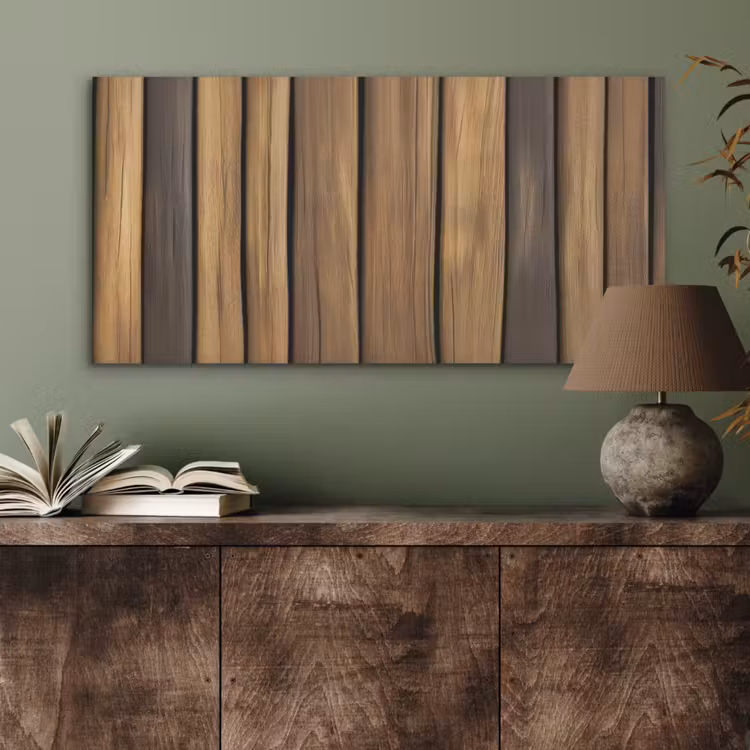 Hout - Planken - Natuurtinten PET vilt middel -sfeer2