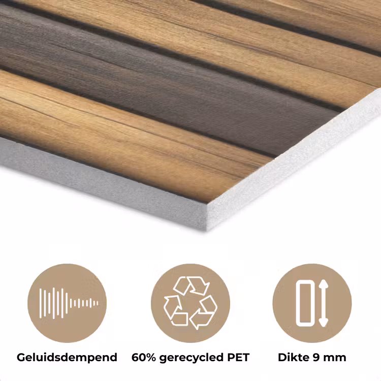 Hout - Planken - Natuurtinten PET vilt middel -closeup_NL