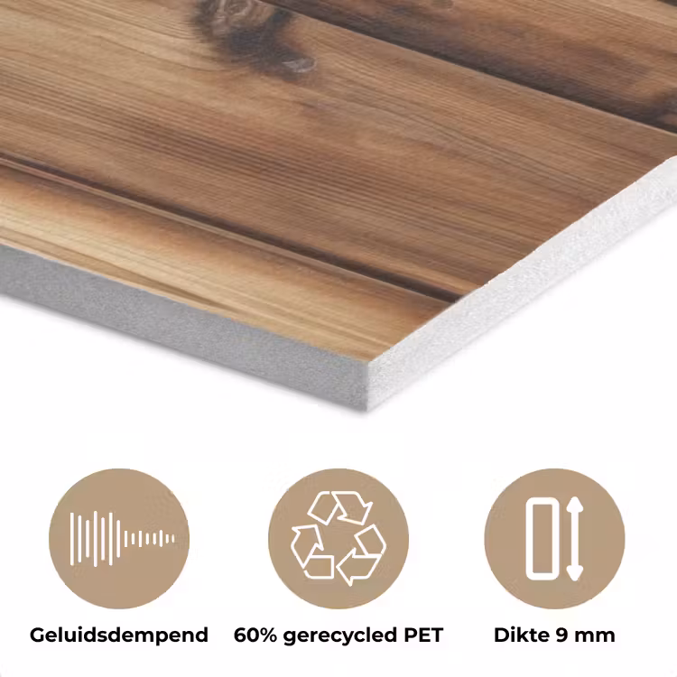 Hout - Planken - Bruin PET vilt middel -closeup_NL