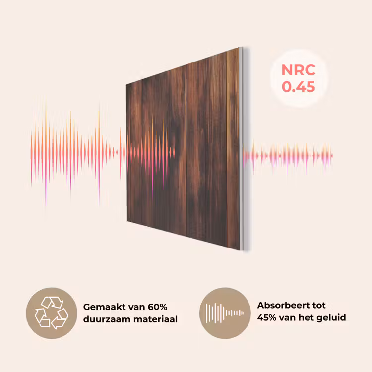 Hout - Planken - Vintage - Donkerbruin PET vilt middel -USP_NL