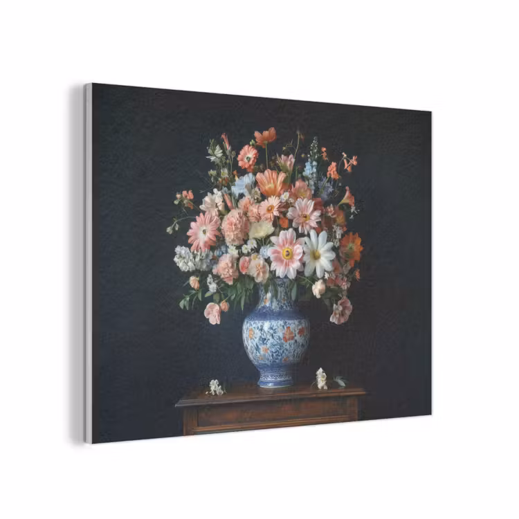 Hout - Vaas - Kleuren - Bloemen PET vilt klein -3d