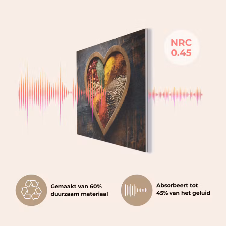 Houten - Hart - Kleurrijke - Specerijen PET vilt klein -USP_NL