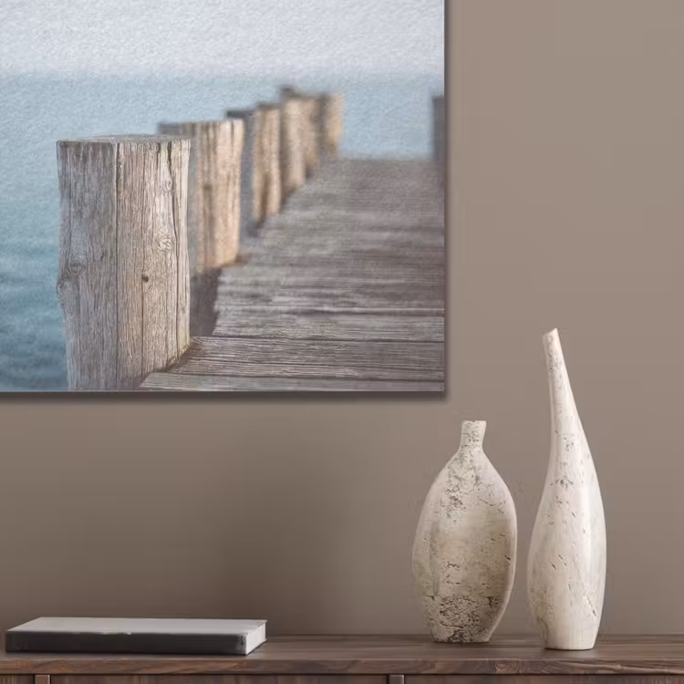 Houten steiger - Helderblauwe lucht PET vilt klein -sfeer6_closeup
