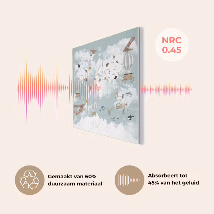 Wereldkaart - Kind - Vliegtuig PET vilt klein -USP_NL