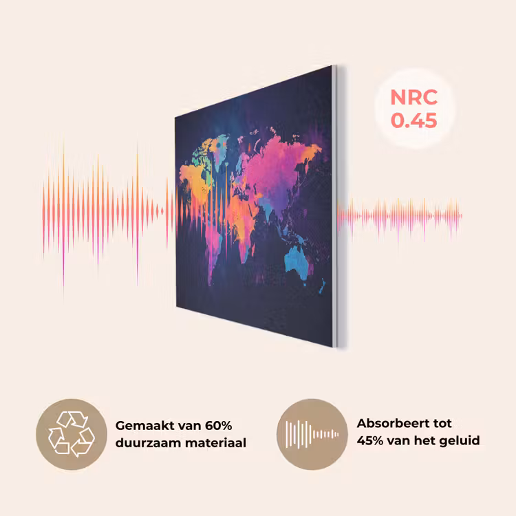 Wereldkaart - Kleurrijk - Graffiti PET vilt klein -USP_NL