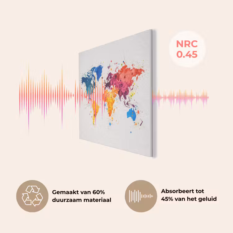 Wereldkaart - Graffiti - Kleurrijk PET vilt klein -USP_NL